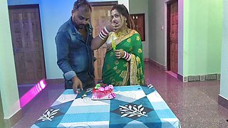 New Year Celebration Time Bhabhi Fucking Hard With Her Devar After Cake Cutting