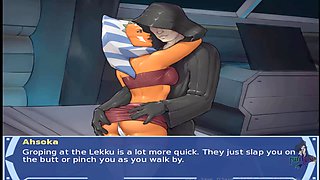 Purity Sin shares a passionate kiss in a Star Wars anime adventure
