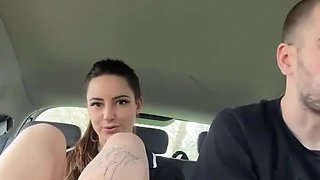 Busty slut get load of cum on ass after riding cock in car live at sexycamx.com