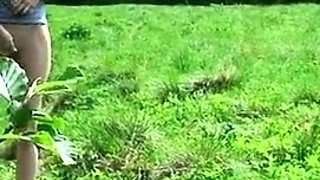 Pink labia close up of naive brunette