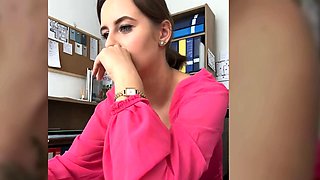 Office Tease Naughty Secretary Fingers Herself and Cums fo