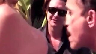 Outdoor Pool Party Is Made Complete by a Dancing Girl and a Double Penetration Threesome.