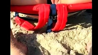Big-Breasted Girl's Orgasm at the Beach