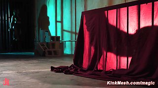 Dominant Mistress unleashes caged sub