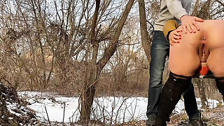 Hot Ukrainian Step Mom Pisses Outside With Me In Pantyhose - Public Doggystyle