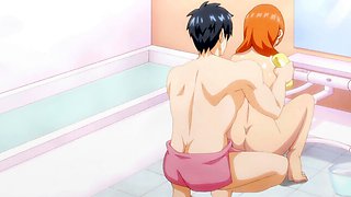 Big cock teenager washes and fucks his eager young MILF