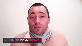 French Girls At Work featuring Emy Russo's blowjob action