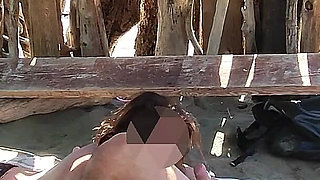 French MILF Handjob Amateur on Nude Beach Public in Greece to Stranger with Cumshot