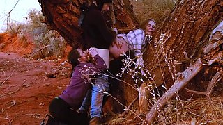 Ass to mouth domination for kinky threesome in the Colorado
