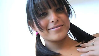 Playful Brunette Nympho Sasha Takes off Her Pink Panties to Tease Her Boyfriend for a While Online