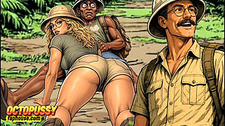 Extreme Blowjob and Fucking in the Jungle, White Wife and BBC