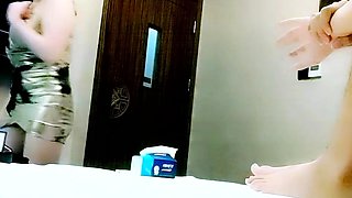 Asian Sweet Teen black sock masturbation