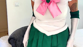 37 Sailor Jupiter Masturbates - Hairy Blonde Pussy Cums with Her Toys