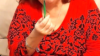 BBW Nurse Vicki Is Sucking and Licking a Candy Cane Fir You