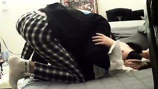 Amateur Asian couple enjoying passionate sex on hidden cam