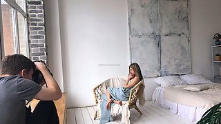 Amateur young teen solo masturbation on her livingroom