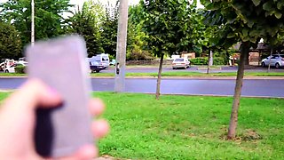 Got orgasm from Lovense and suck dick on the street in