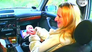 Public Car Toothbrush Pussy Stretch - Dripping Wet Slut Smiles