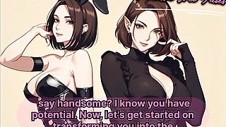 Mistress turns you into one of her bunny girls and lets you suck your first client (FEMDOM ROLEPLAY - AI GENERATED)