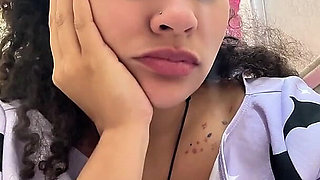 Gassy Milk-intolerant Girl on the Toilet and Farting