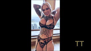 Blonde Tattooed Babe with Giant Tits gets Lost in the Snow and Fucked Like a ...