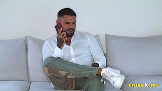 Juan Luchos Christmas Cumshot for Agatha Vegas Pierced Pussy and Plump Ass