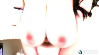 Busty brunette Vanessa Y. nicely shaves her pussy in the bath