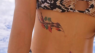 Sexy Public Bikini Fun on the Beach