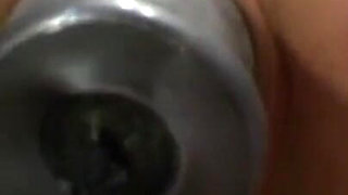 Big bottle in pussy in ass penetrated