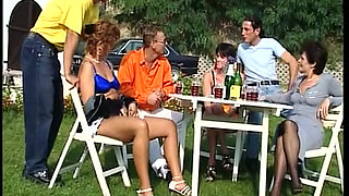 German Ladies Are Here to Please Two Guys in Outdoor Session