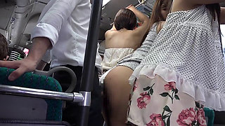 Short Skirt Asian MILFs In The Bus
