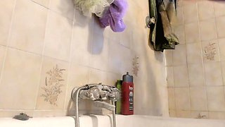 Your Beautiful Italian in the Shower with Her Big Hairy Pussy